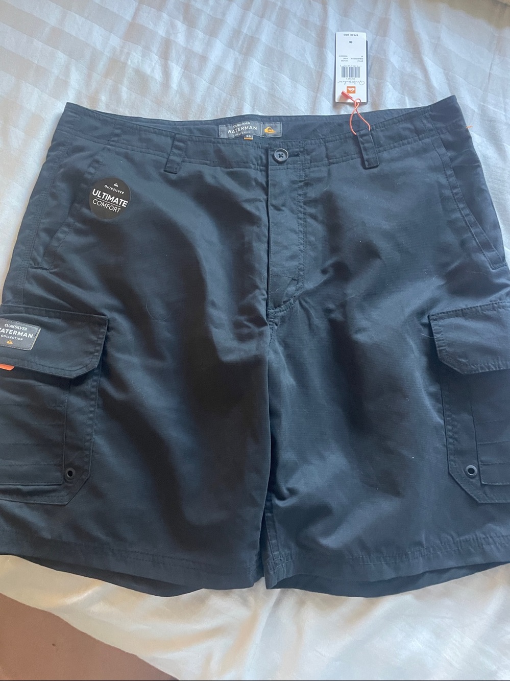 QUIKSILVER WATERMAN Black Cargo Shorts for Men